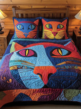 Cat 3- Piece Quilted Bedding Set