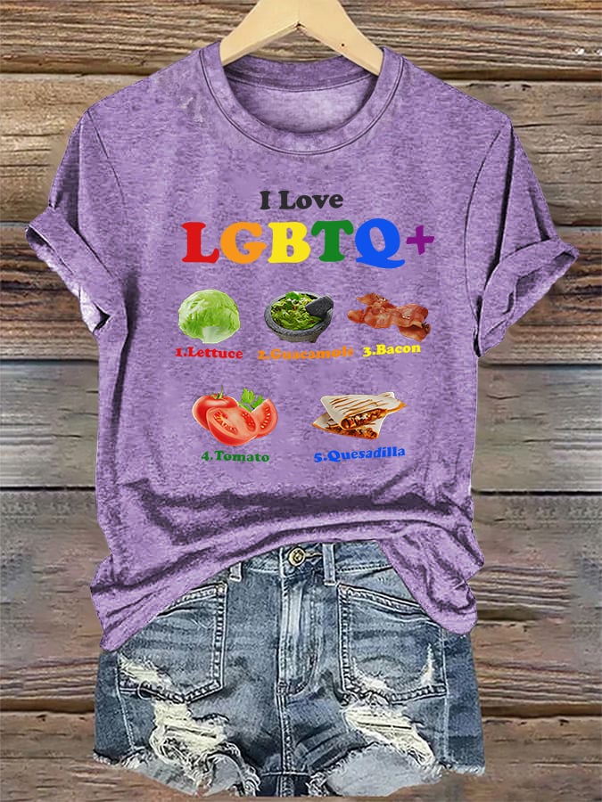 Women's  LGBTQ+ Pride Graphic Tee for Food Lovers