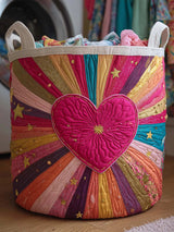 Floral Love Quilted Laundry Basket