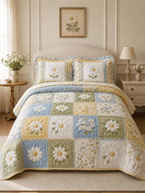 Daisy Garden Patchwork 3-Piece Quilted Bedding Set