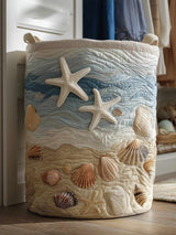 Beach Joy Quilted Laundry Basket