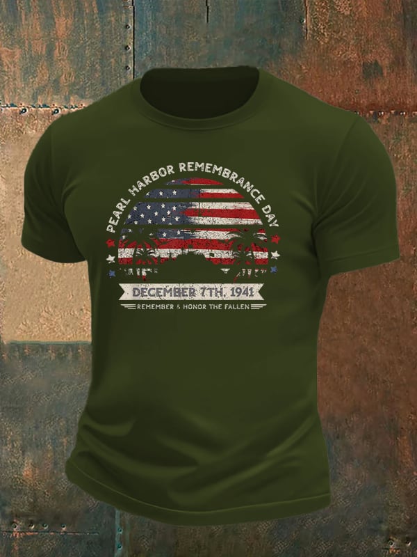 🔥Buy 3 Get 15% Off Men's  Pearl Harbor Memorial Day Hawaii USA Flag Day of Infamy   T-shirt