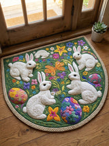 Bunny And Easter Eggs Quilted Welcome Mat
