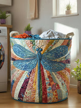 Dancing Dragonfly Quilted Laundry Basket