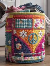 Hippie Van Quilted Laundry Basket