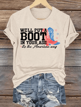 Women's  Courtesy of the Red, White and Blue Cowboy T-Shirt