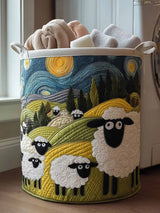 Lamb Meadow Quilted Laundry Basket