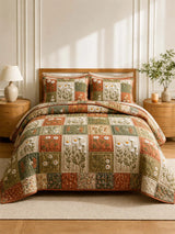 Daisy Cottage Garden Quilted 3-Piece Bedding Set