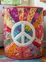 Hippie Serenity Quilted Laundry Basket