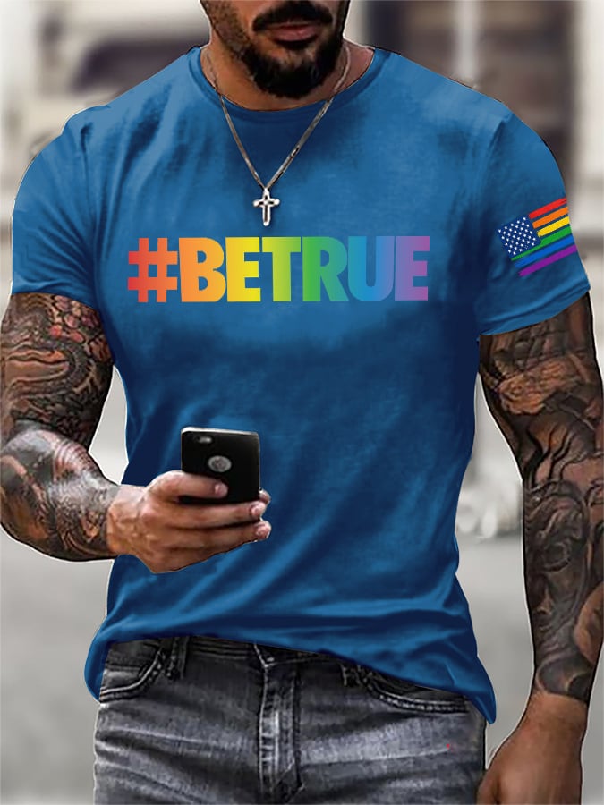 Men's Retro Pride Parade #Betrue Print T-Shirt
