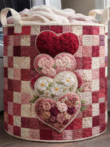 Floral Love Quilted Laundry Basket
