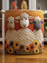 Woolly Whimsy Quilted Laundry Basket