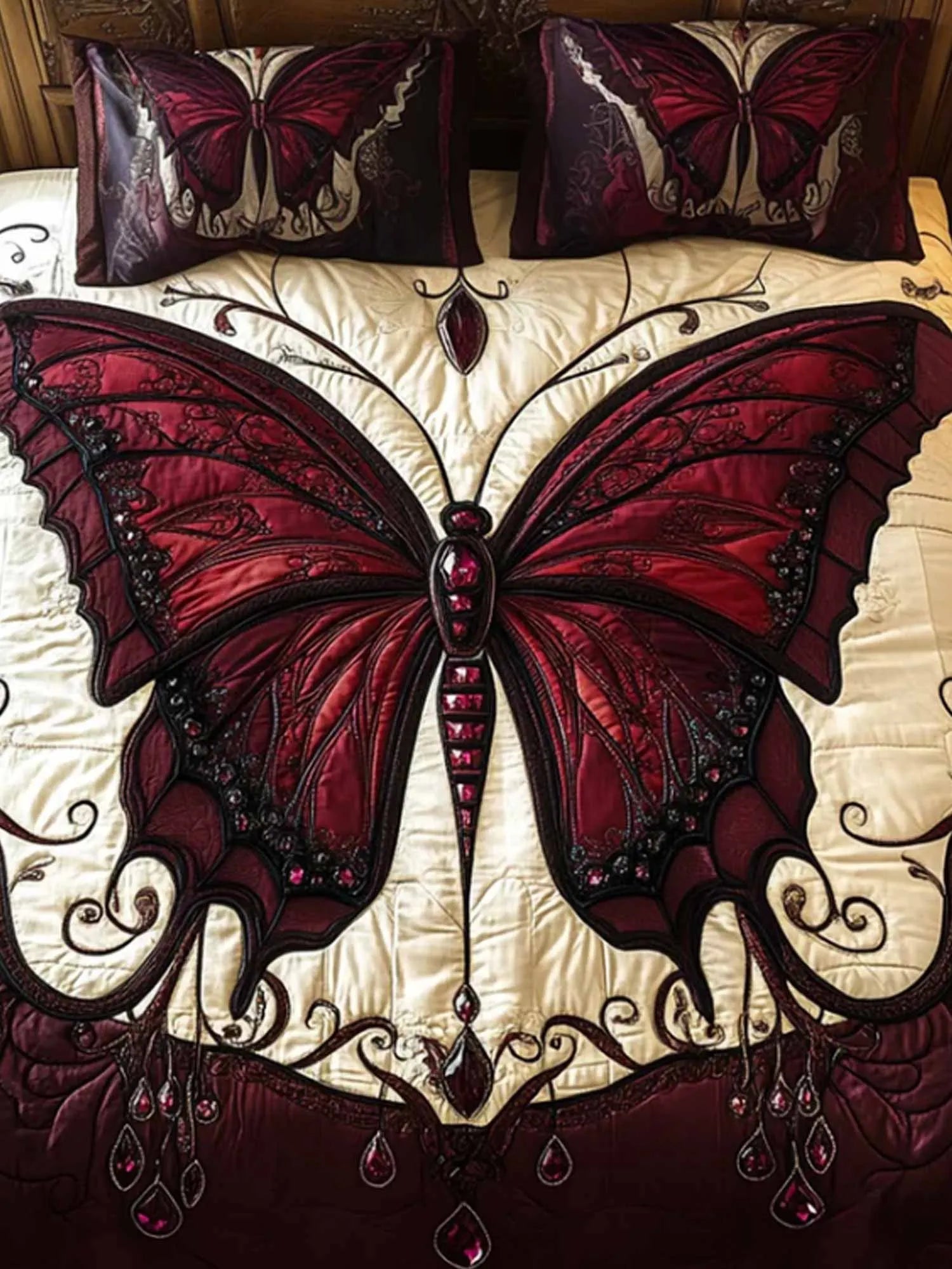 Enchanted Wings 3-Piece Quilted Bedding Set