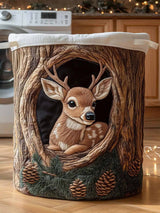 Deerwood Hideaway Quilted Laundry Basket