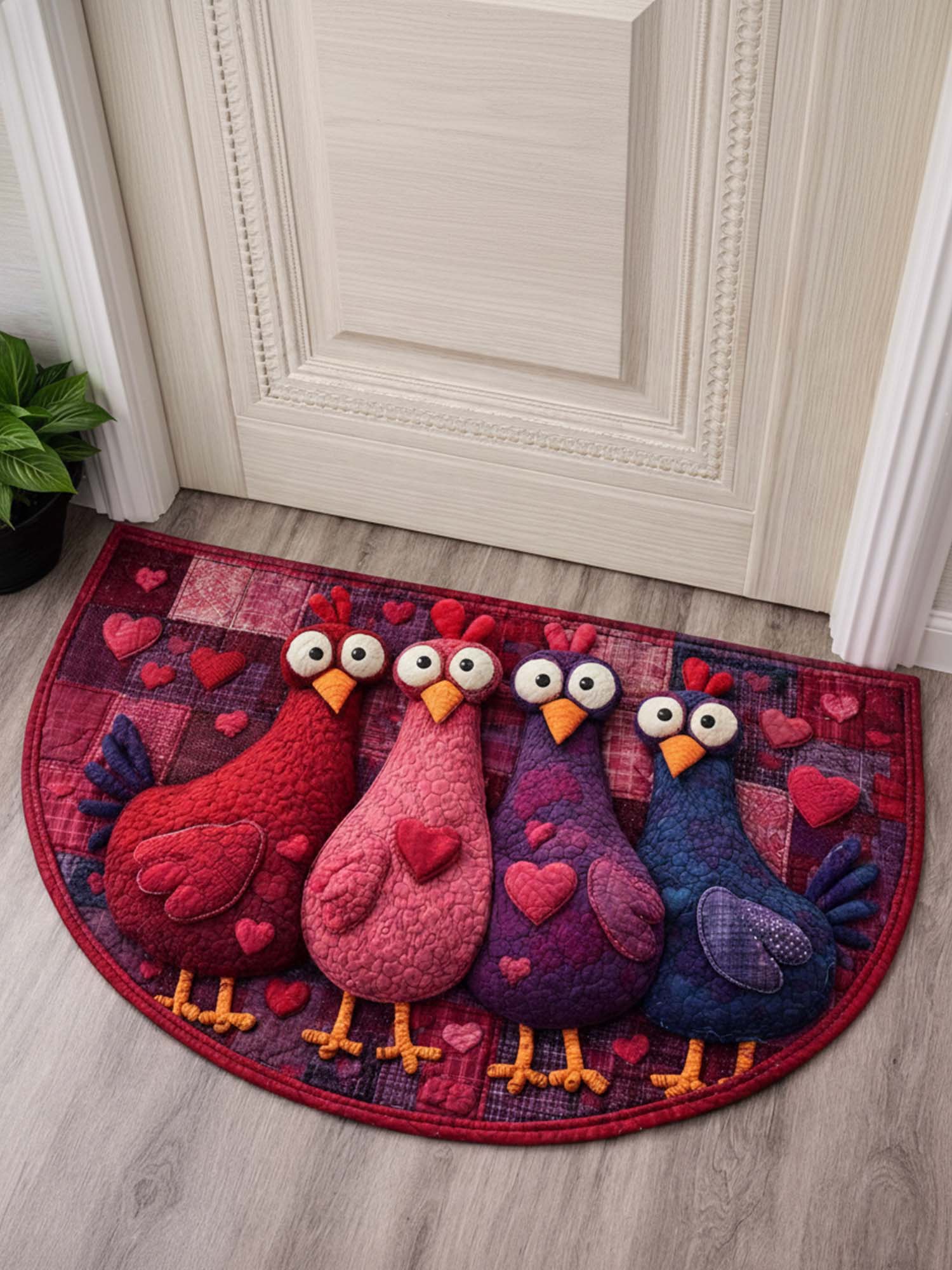 Cheeky Chicken Quilted Welcome Mat