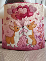 Balloon Corgis  Quilted Laundry Basket