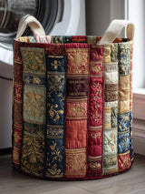 Book Haven Quilted Laundry Basket