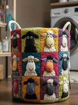 Dreamy Sheep Quilted Laundry Basket