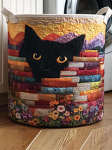 Midnight Book Quilted Laundry Basket
