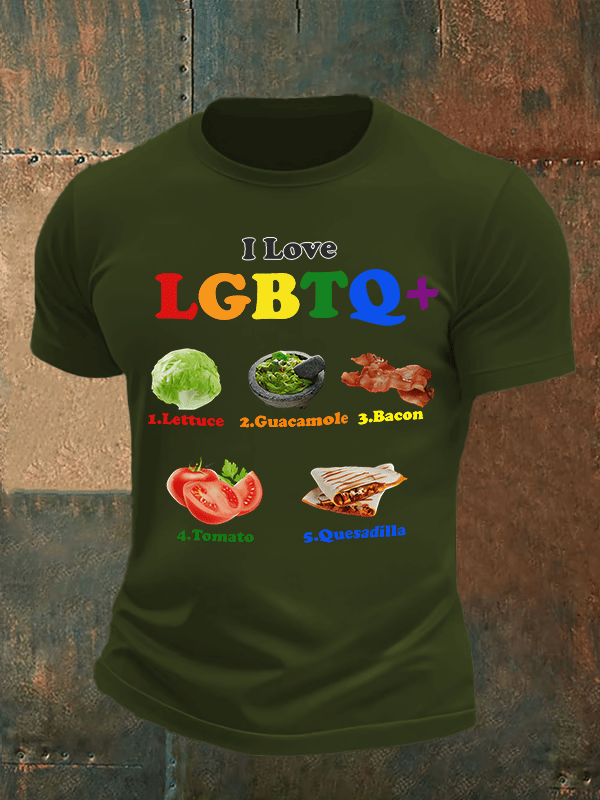 Men's LGBTQ+ Pride Graphic Tee for Food Lovers