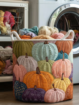 Pumpkin Quilted Laundry Basket