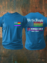 Retro Man's We The People No Kings Day June 14, 2025 Print T-Shirt
