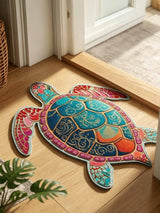 Boho Mosaic Turtle Custom Shape Doormat
