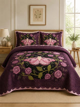 Pink Moth Gothic Garden Quilted 3-Piece Bedding Set