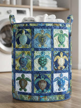 Sea Turtle Quilted Laundry Basket