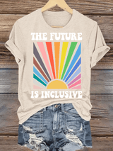 Women's  Pride Month Rainbow Print T-Shirt