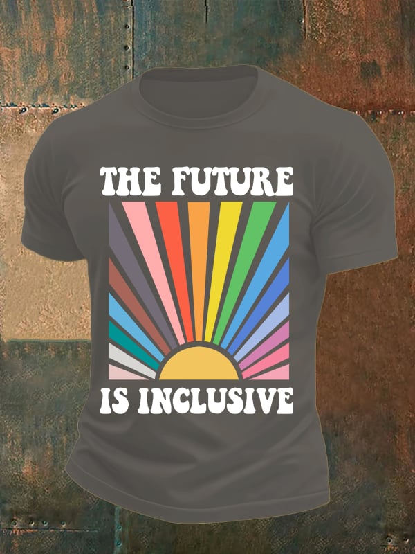 Men's Pride Month Rainbow Print T-Shirt