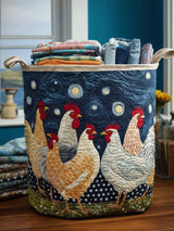 Chicken Dream Quilted Laundry Basket
