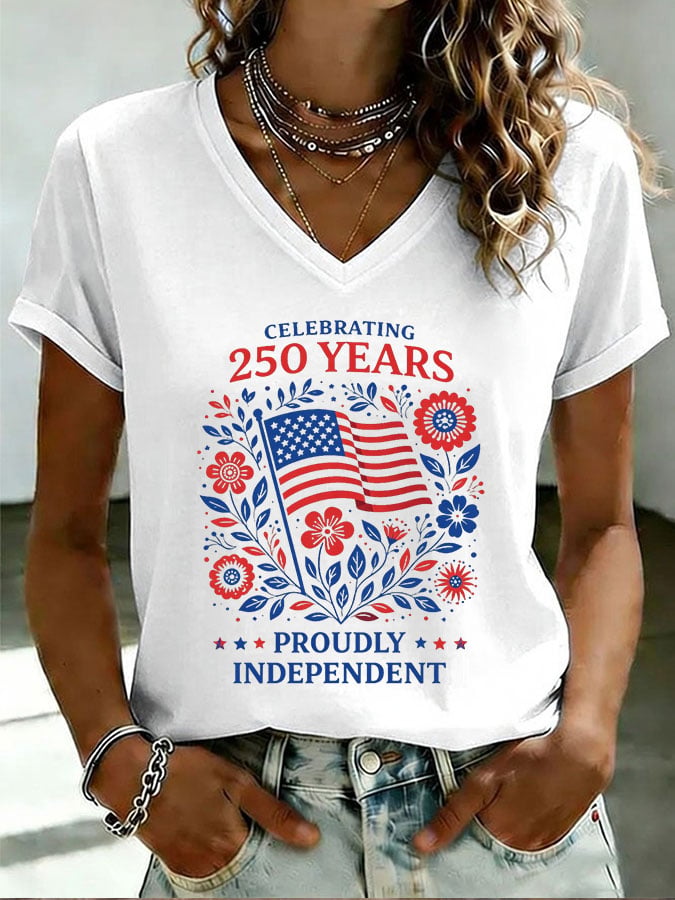 Women's 250th Anniversary Floral Print Short-Sleeve T-Shirt
