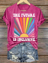 Women's  Pride Month Rainbow Print T-Shirt