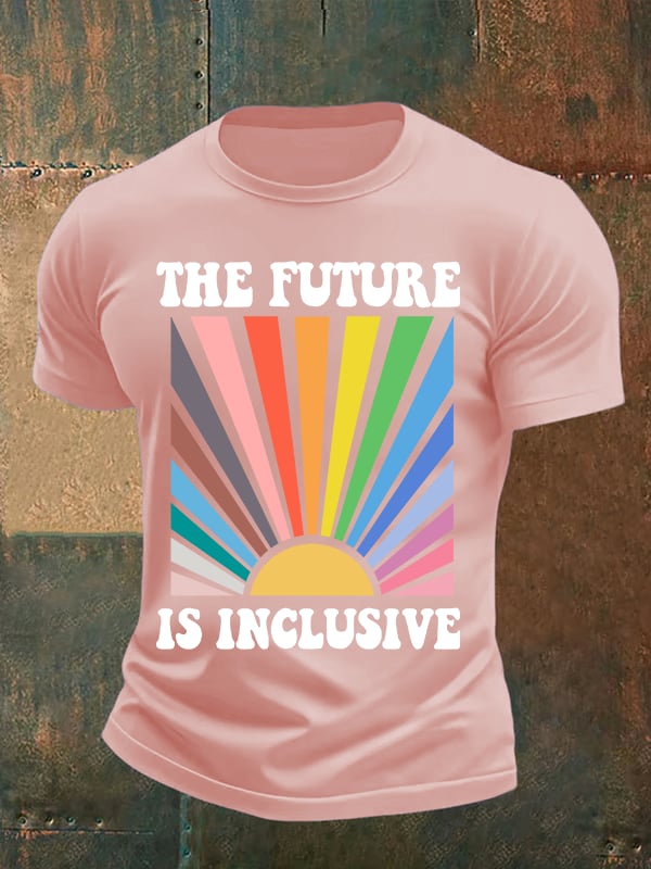 Men's Pride Month Rainbow Print T-Shirt