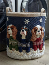 Cavalier King Charles Spaniels Quilted Laundry Basket