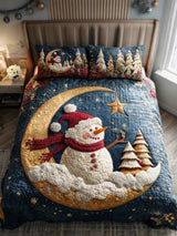 Snowmen Wonderland 3‐Piece Quilted Bedding Set