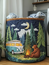 Camping Vibe Quilted Laundry Basket