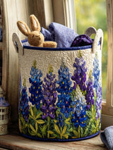 Bluebonnet Dream Path Quilted Laundry Basket