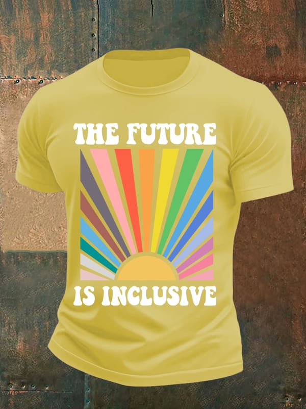 Men's Pride Month Rainbow Print T-Shirt