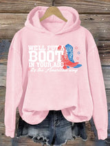 Women's  Courtesy of the Red, White and Blue Cowboy  Hoodie