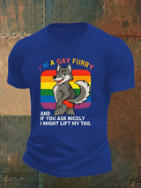 Men's I'm a gay furry Funny LGBTQ Pride Month Shirt