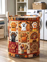 Halloween Paws Quilted Laundry Basket