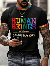 Men's Human Beings Colors May Vary Print Casual T-shirt