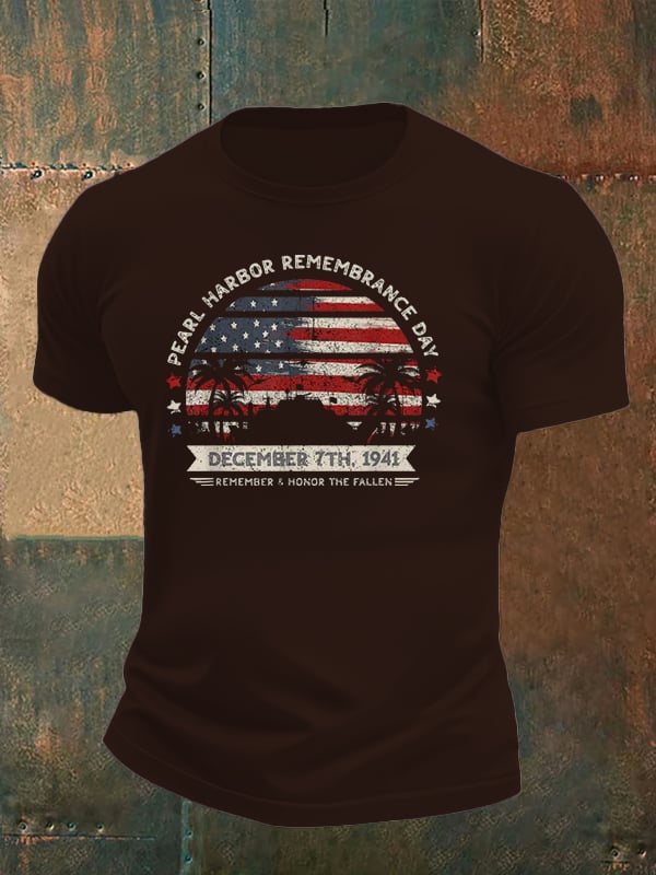 🔥Buy 3 Get 15% Off Men's  Pearl Harbor Memorial Day Hawaii USA Flag Day of Infamy   T-shirt