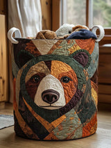 Bear Quilted Laundry Basket