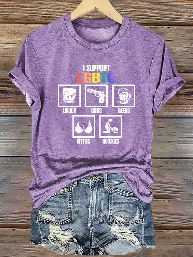 Women's  I support LGBTQ Print T-shirt
