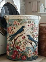 Spring Swallow Quilted Laundry Basket