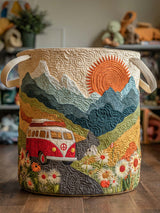 Hippie Van Quilted Laundry Basket