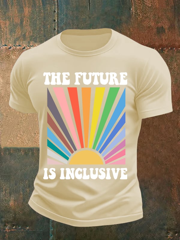 Men's Pride Month Rainbow Print T-Shirt